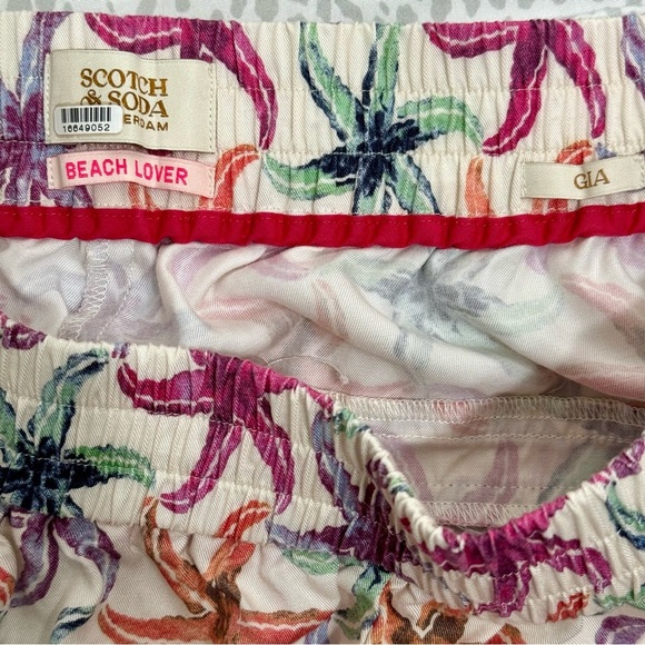 Scotch & Soda Gia Starfish Print Colorful Trouser Pull On Pants Size XL - Picture 7 of 13